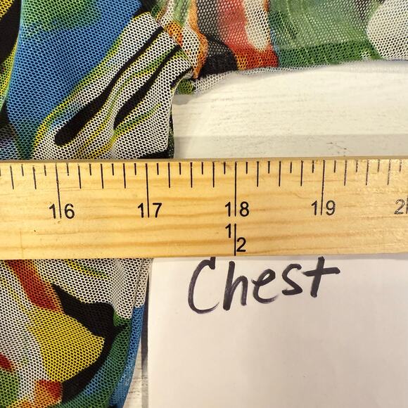 VTG Touch me Y2k Large tropical sheer babydoll Fairycore goblin whimsygoth tie - Picture 3 of 8